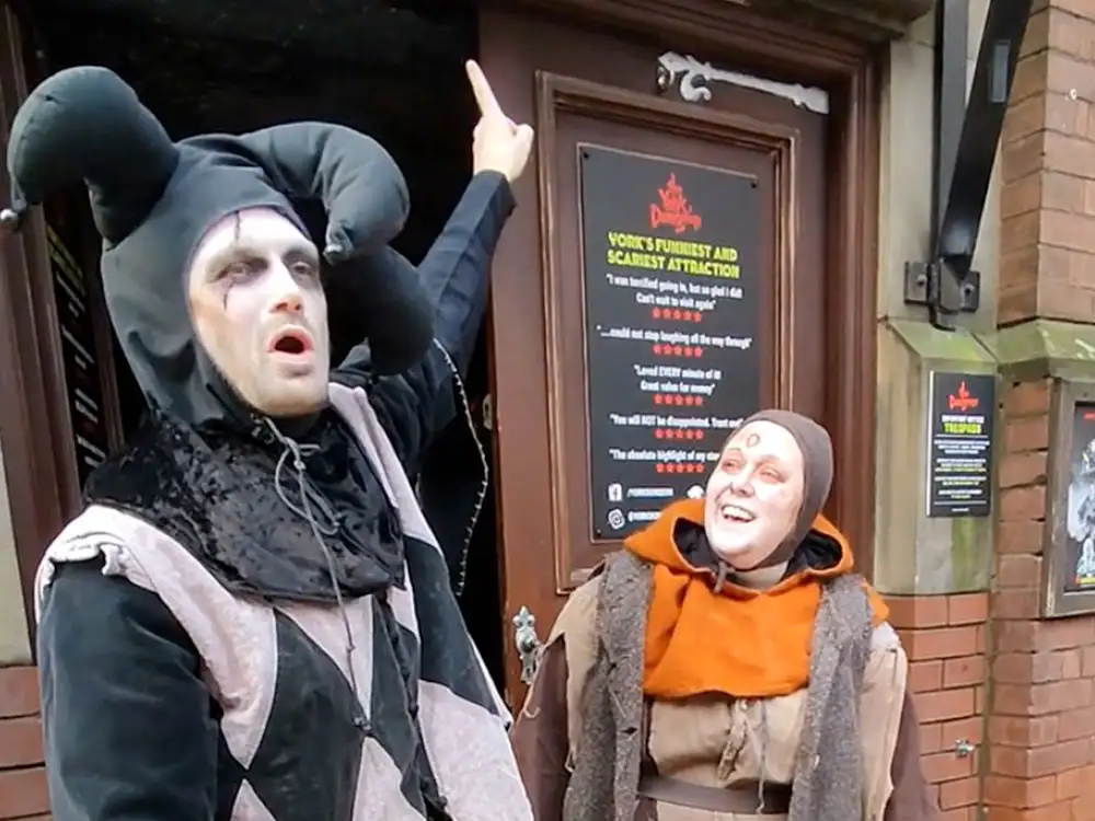 Watch York Dungeon duo host ‘grand reopening’ for city peasants after