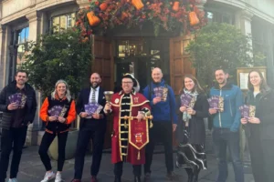 The YorkMix and York BID team outside The Ivy, York. Photograph: York BID