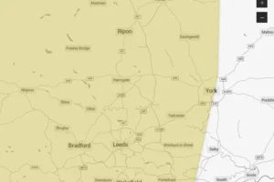 Thunderstorm weather warning splits York down the middle